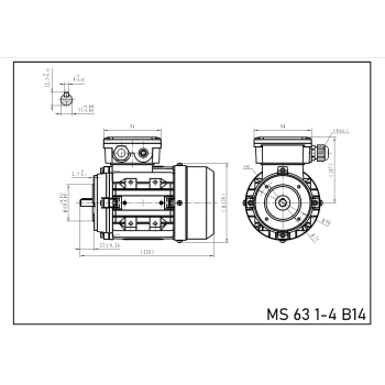 Silnik elektryczny 0,12kW 1400 obr/min. 63 B14